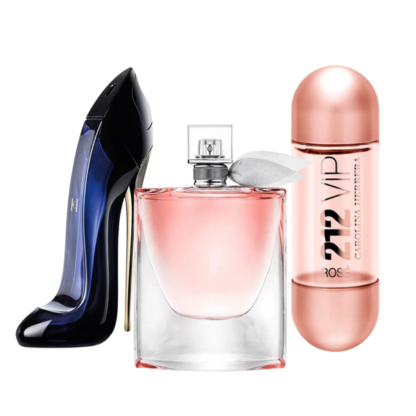 Carolina Herrera GOOD GIRL, Lancôme LA VIE EST BELLE y Carolina Herrera 212 VIP ROSÉ (Eau de Parfum)