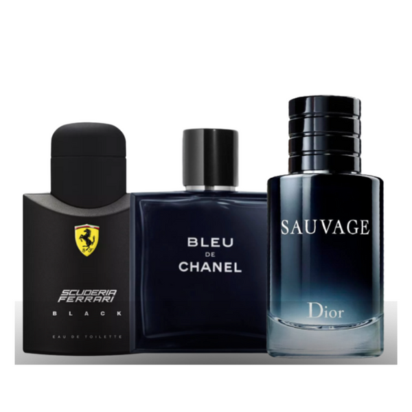 Ferrari Black, Sauvage y Chanel Bleu